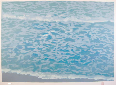 東山魁夷　海（海と山1977年）　絵画（リトグラフ）作品
